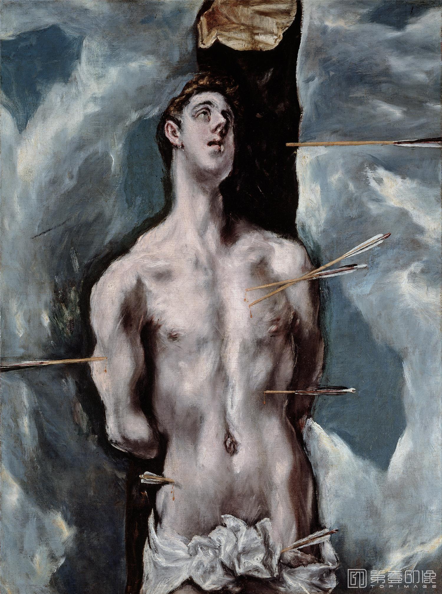 油画-西班牙普拉多美术馆油画藏画-El Greco-San Sebastián-115cm x 85cm-0798